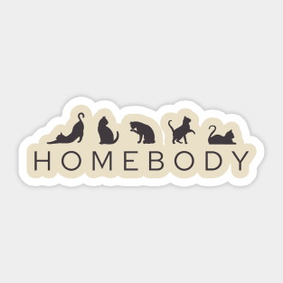 Homebody Cat Lover Sticker